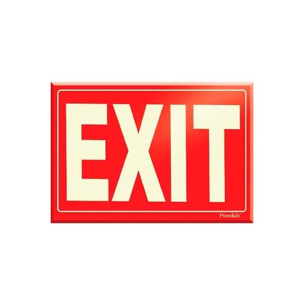 American Permalight Photoluminescent Red Exit Peel-And-Stick Self-Adhesive Sign 600070 - main